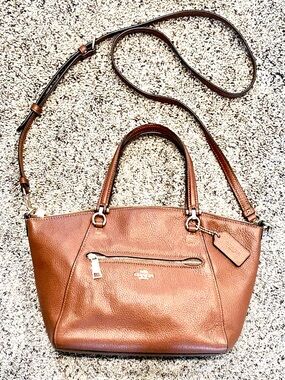 Coach Prairie Pebbled Leather Satchel Saddle Brown Crossbody Strap 79997 CLEAN!